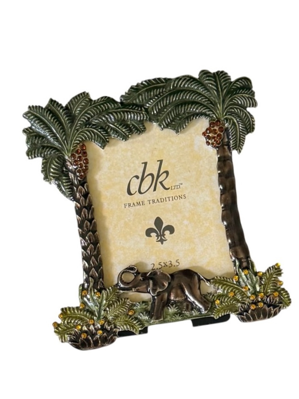 CBK Ltd. Tropical Palm Trees and Elephant Enameled Picture Frame - Picture 5 of 7